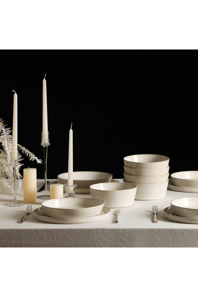 Claire Stoneware 24-Piece Dinnerware Set, Alternate, color, White