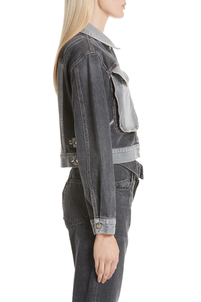 Veroniqua Denim Jacket, Alternate, color, STEEL