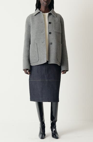 Jil Sander Double Face Wool Felt Shirt Jacket | Nordstrom