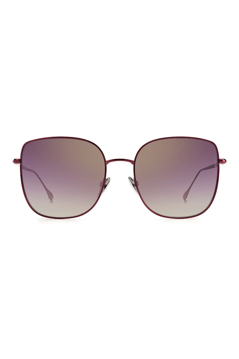 58mm Gradient Square Sunglasses, Main, color, BURGUNDY