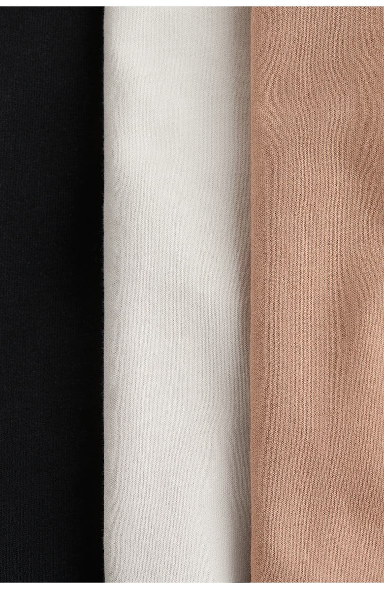 H&M 3-pack Cotton Joggers, Alternate, color, Beige/Black