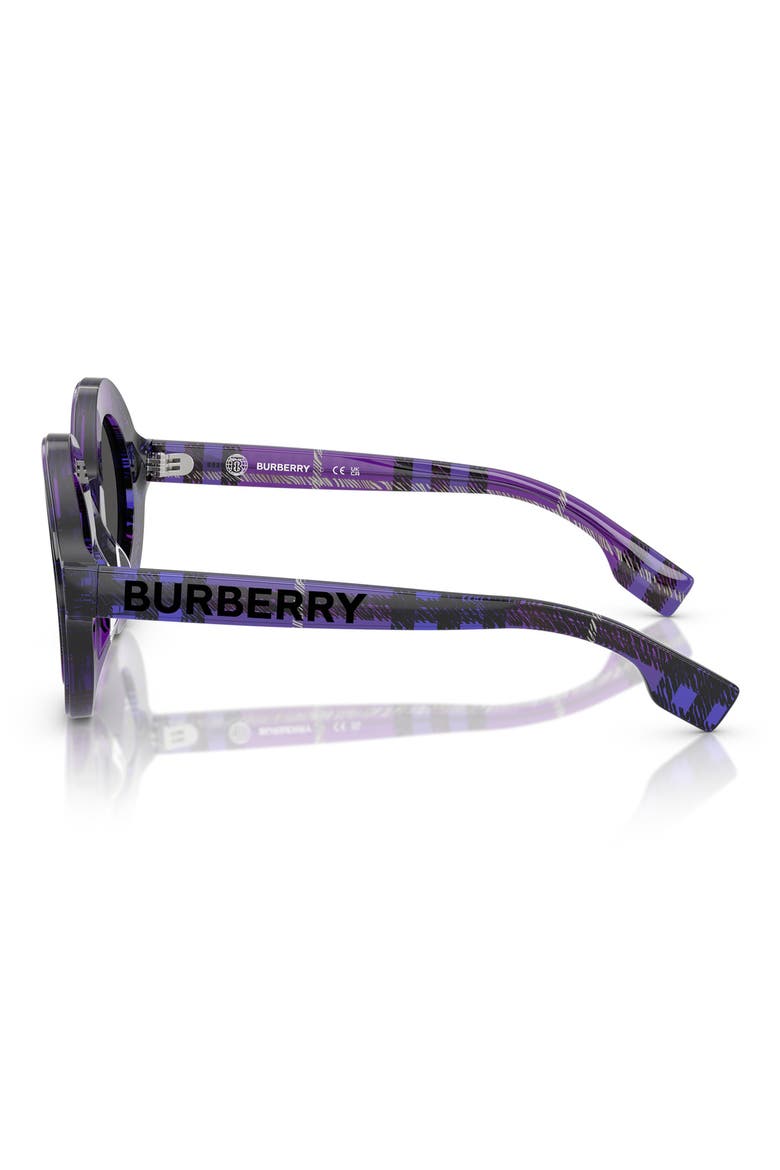 Kids' 40mm Round Sunglasses, Alternate, color, VIOLET CHECK / DARK GREY