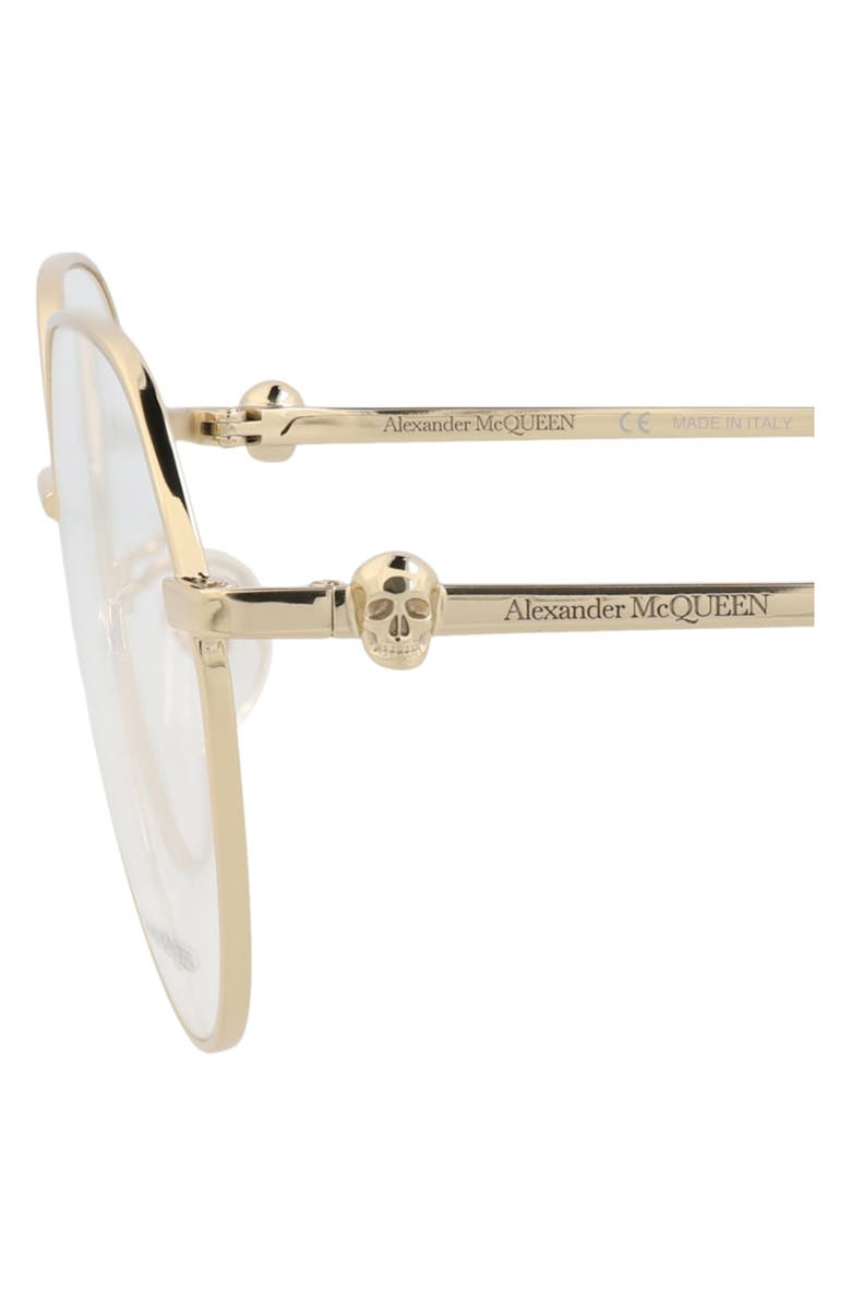 McQueen 53mm Round Sunglasses, Alternate, color, Gold Gold Transparent
