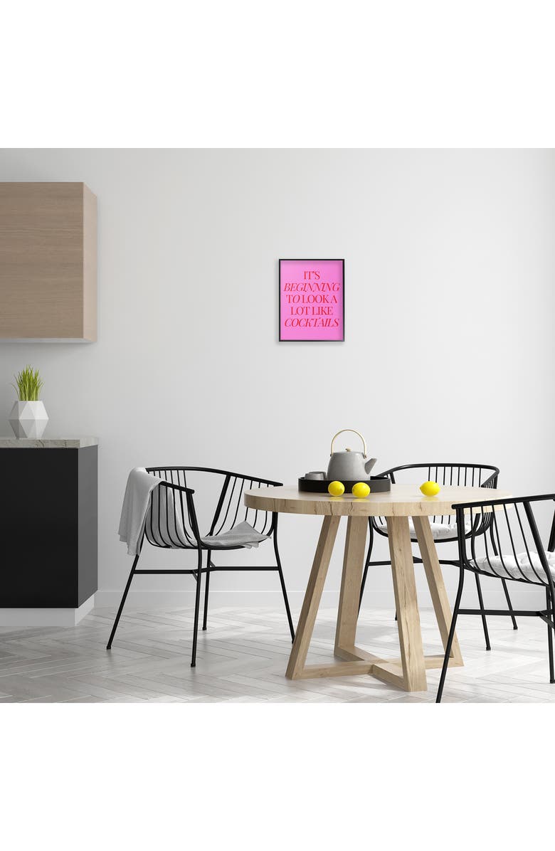 Stupell Industries Beginning To Look A Lot Like Framed Canvas Wall Art, Alternate, color, Pink