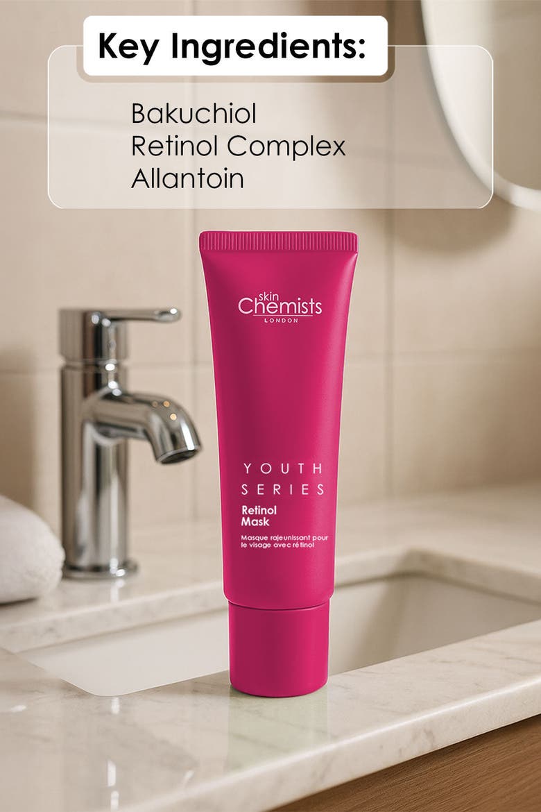 Youth Series Retinol & Bakuchiol Mask 50ml for Fine Lines & Wrinkles, Loss of Firmness, Alternate, color, White