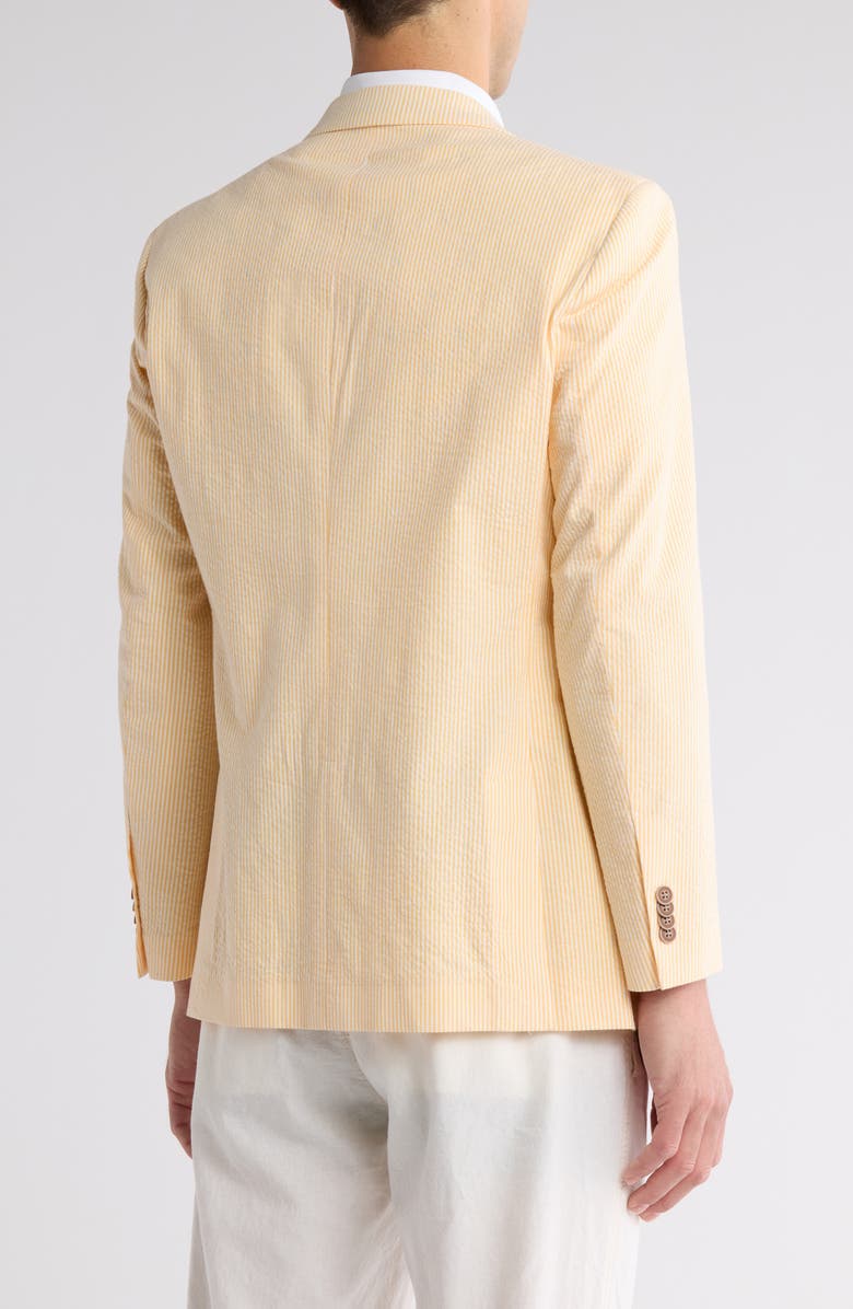 Nautica Yellow Stripe Stretch Cotton Seersucker Sport Coat, Alternate, color, Yellow