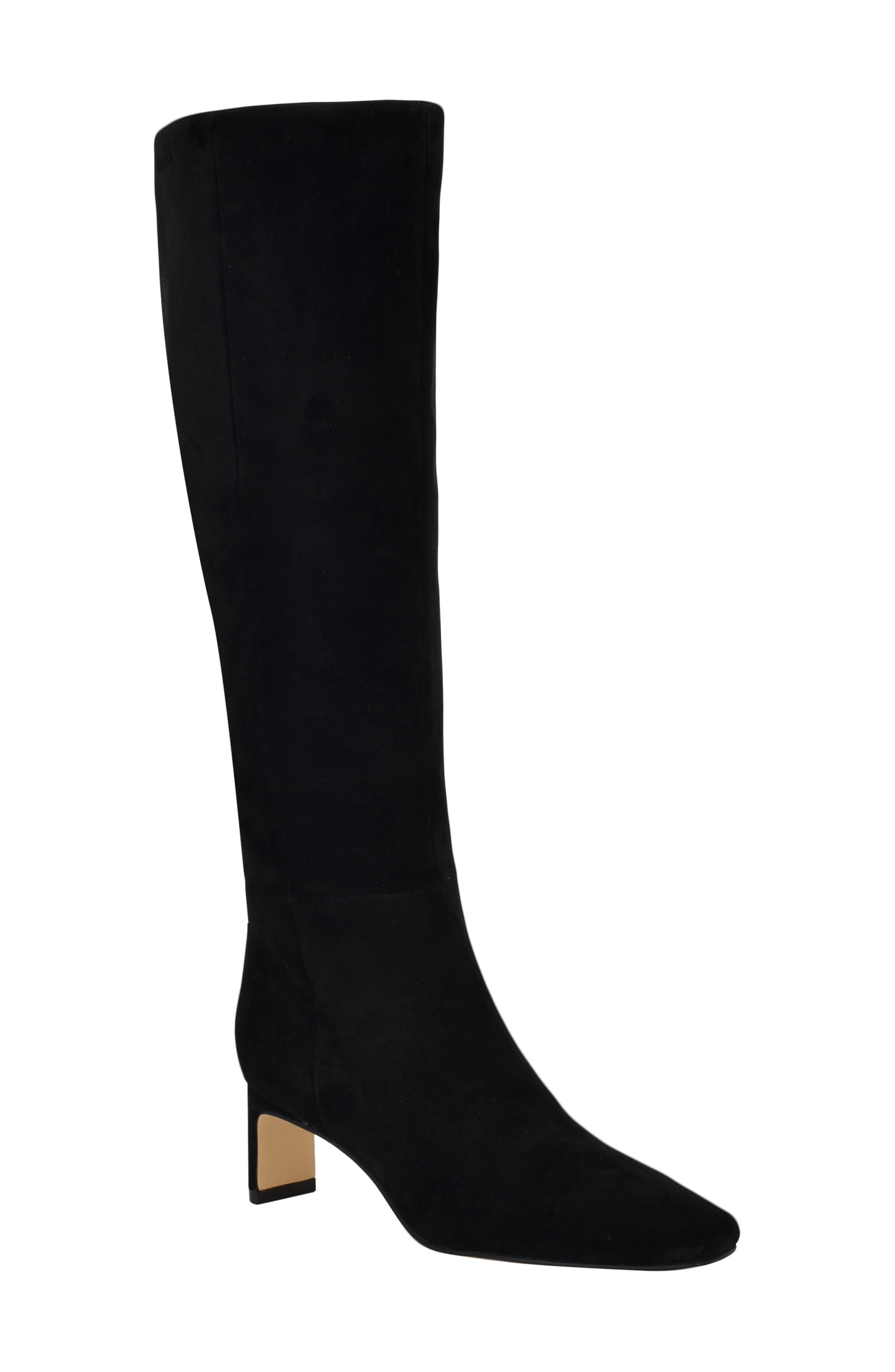 Calvin Klein Caterine Knee High Boot, Main, color, Black Suede