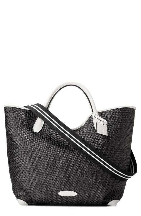 COLE HAAN コールハーン かごバッグ Montecito Straw Tote Women's Montecito Medium Straw Tote Bag in Light Beige