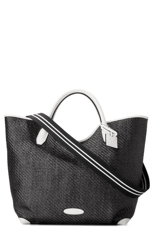 Cole Haan Amagansett Raffia Tote In Black Straw