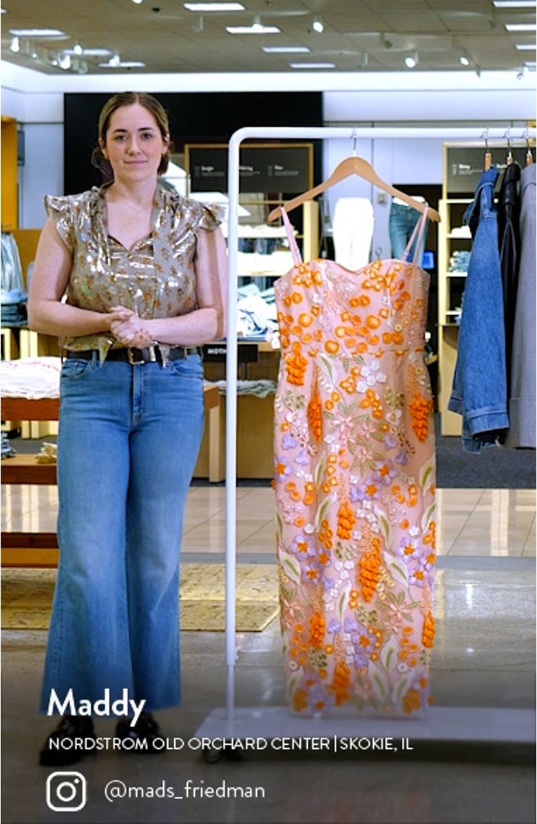 Gemma Embroidered Tulle Midi Dress, sales video thumbnail