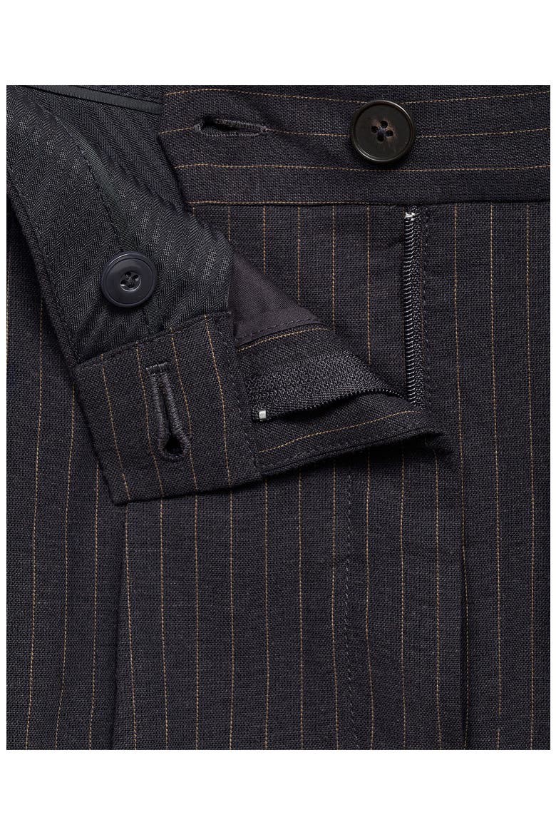 Straight Fit Cotton & Linen Suit Pants, Alternate, color, NAVY