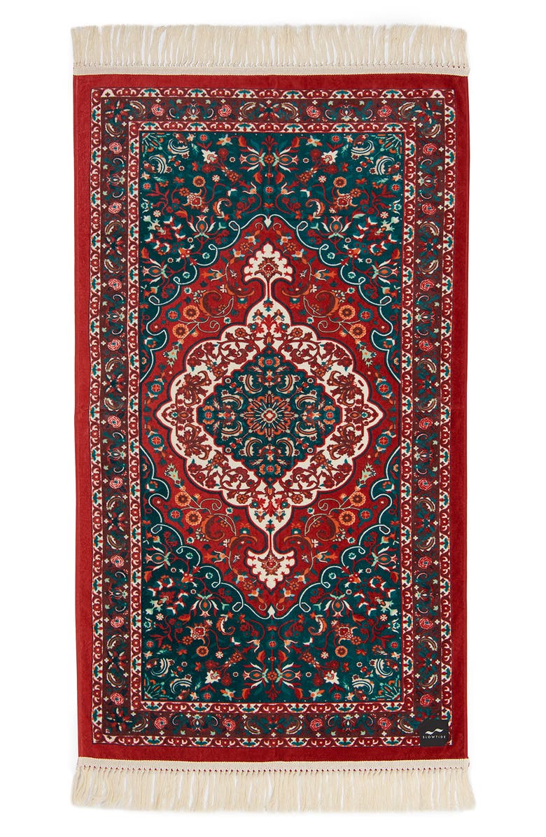 Slowtide Haven Beach Towel, Main, color, Burgundy