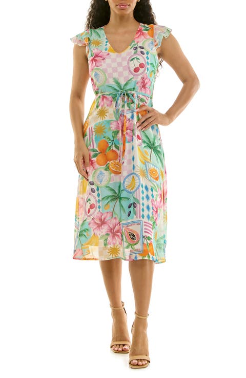 V-Neck Sleeveless Fit & Flare Dress