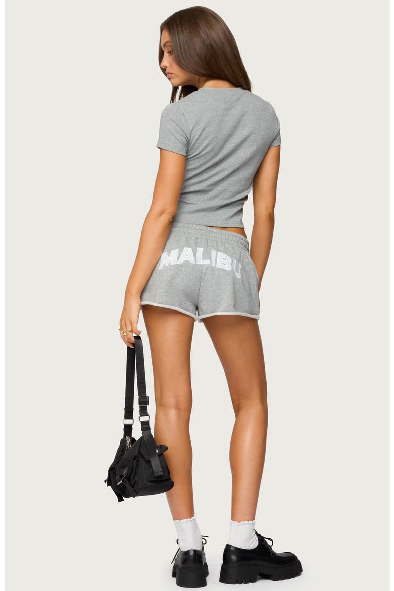 Malibu Embroidered Eyelet Sweat Shorts, Alternate, color, GRAY-MELANGE