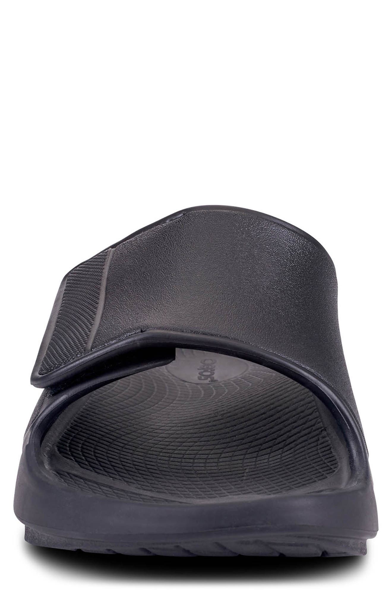 Oofos OOahh Sport Flex Slide Sandal, Alternate, color, Matte Black