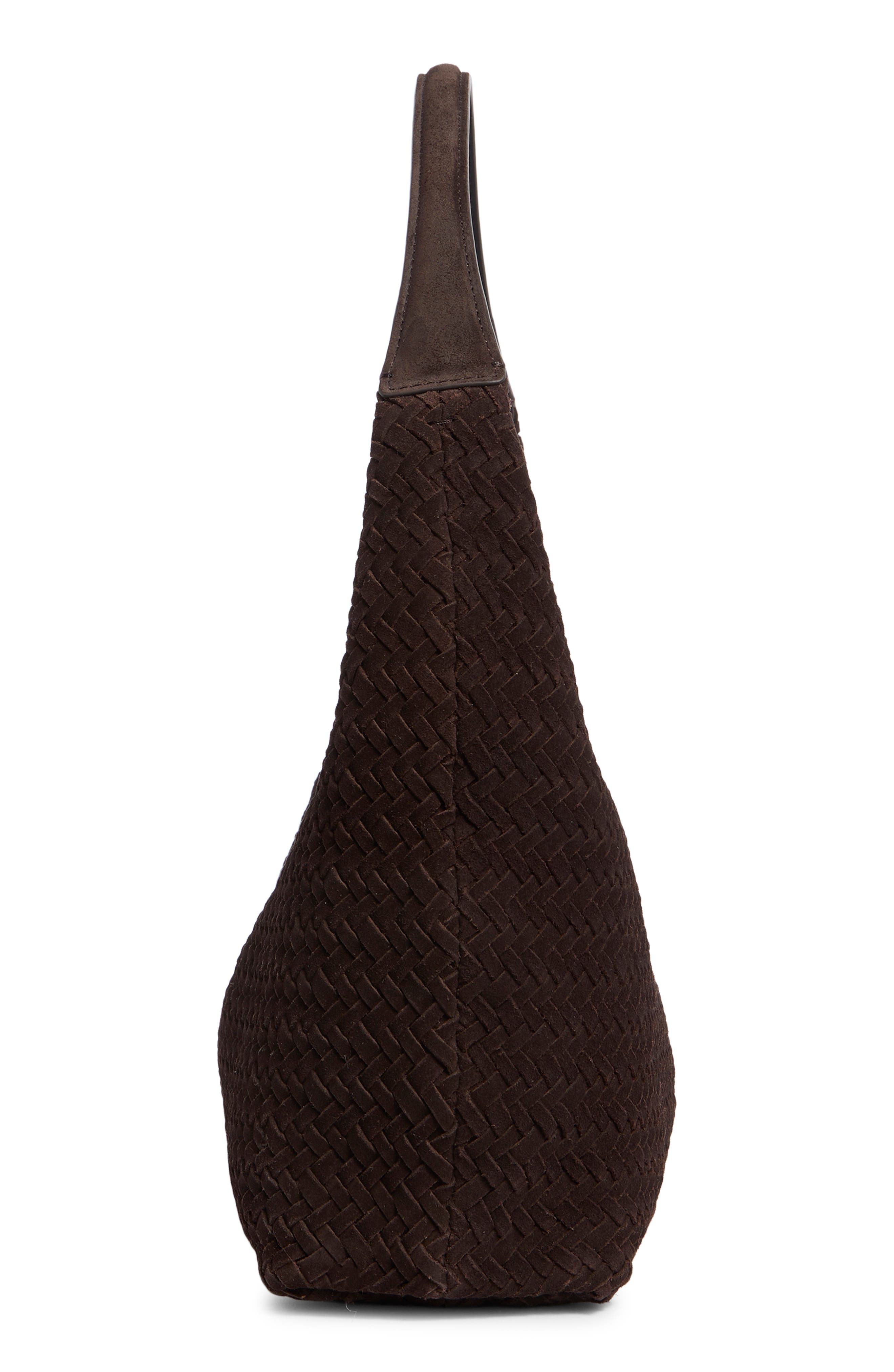 Madewell The Mylie Woven Suede Shoulder Bag, Alternate, color, Dark Carob