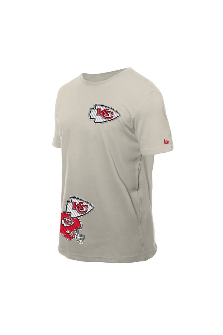 Men's New Era Light Beige Kansas City Chiefs Multi Patch T-Shirt, Alternate, color, Light Beige