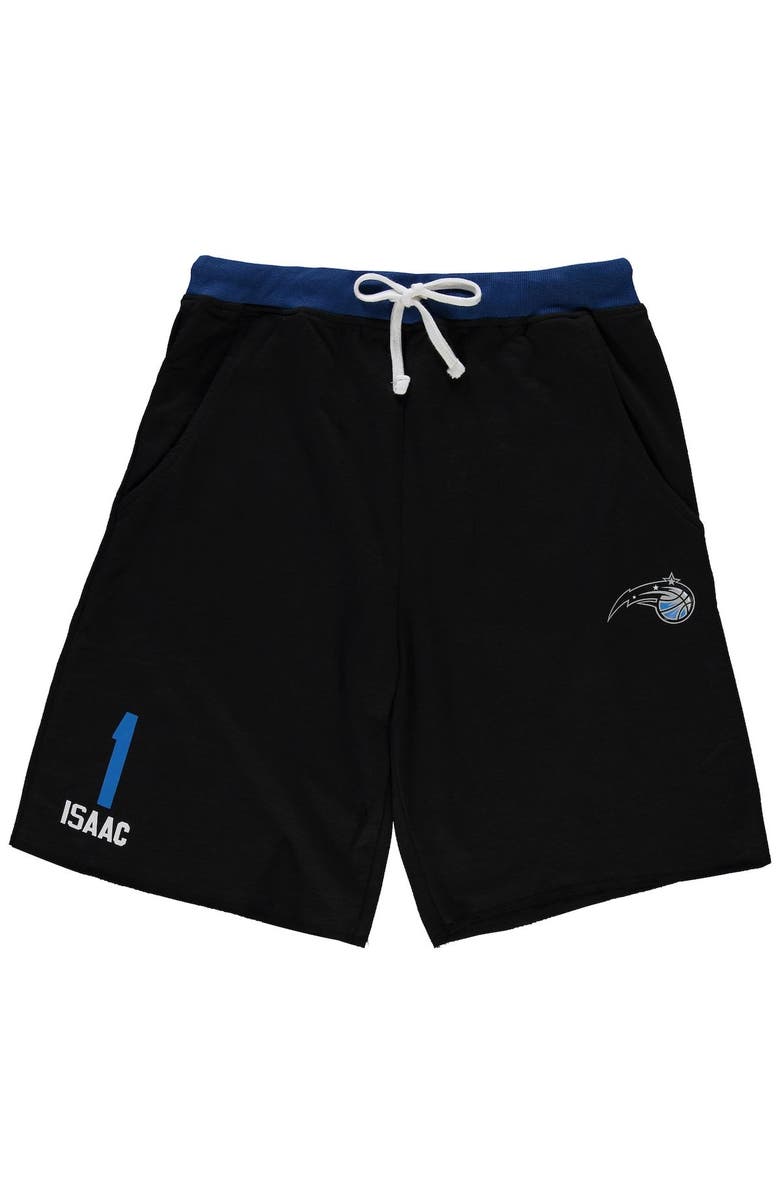 PROFILE Men's Jonathan Isaac Black Orlando Magic Big & Tall French Terry Name & Number Shorts, Main, color, 