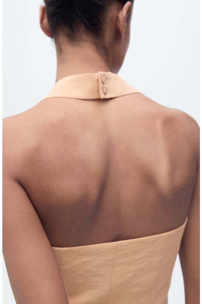 Gathered Halter Top, Alternate, color, BEIGE