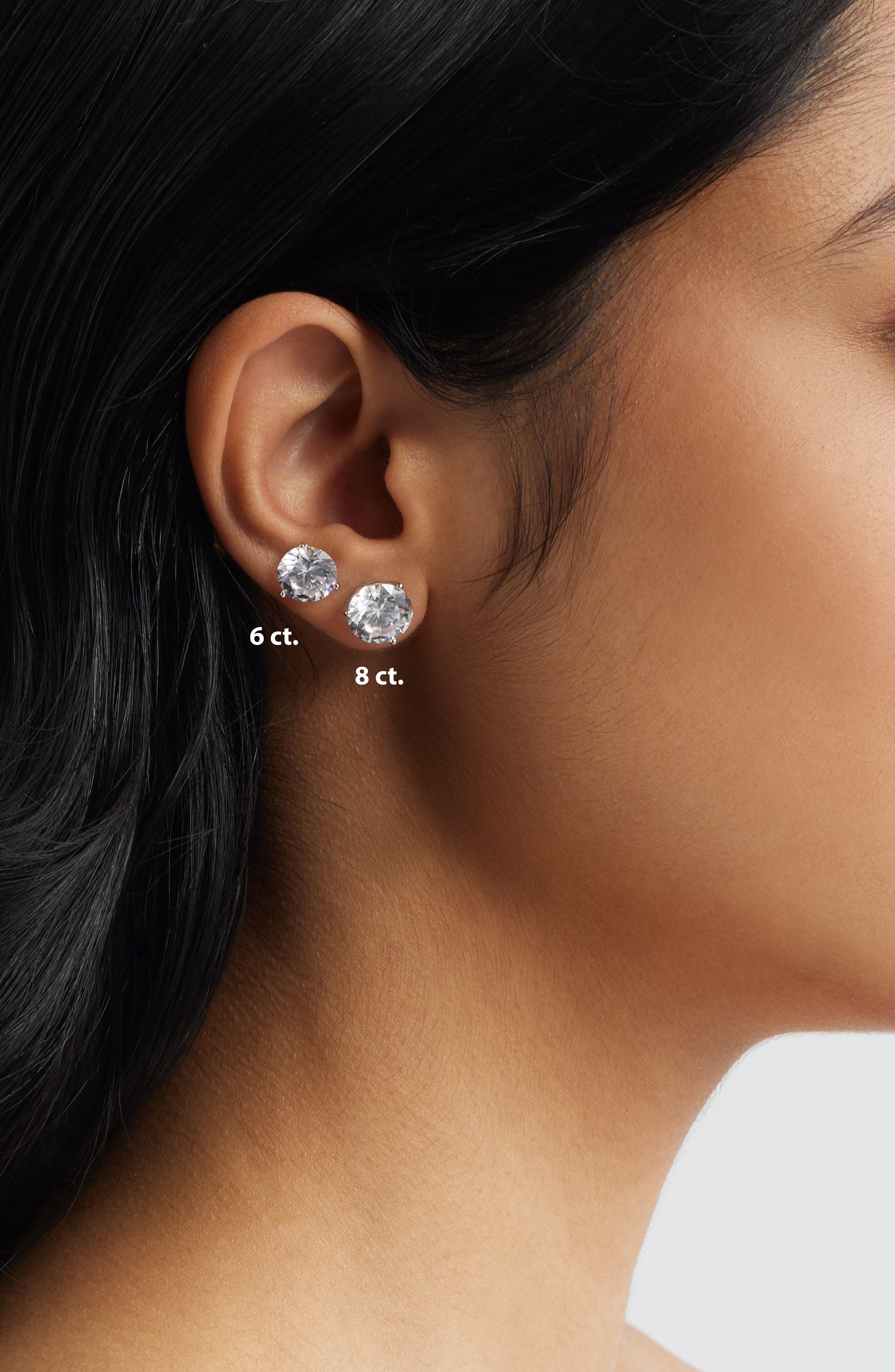 Женские аксессуары Nordstrom Gift Boxed Cubic Zirconia Stud Earrings - 1.0ct. — фото 5
