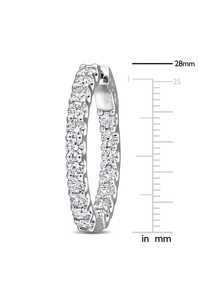 3 5/8ct. t.w. Lab-Grown Diamond Hoop Earrings 14k, Alternate, color, White Gold
