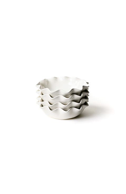 Signature White Ruffle Entree Bowls Set of 4