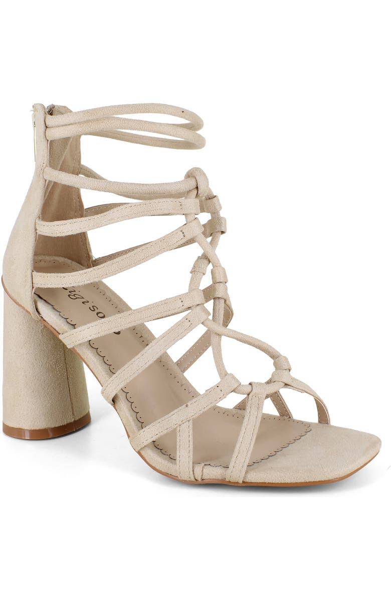 ZIGISOHO Cage Sandal, Main, color, Nude Suede
