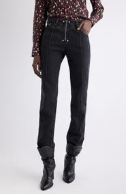 Isabel Marant Silviana Pintuck Slim Fit Jeans