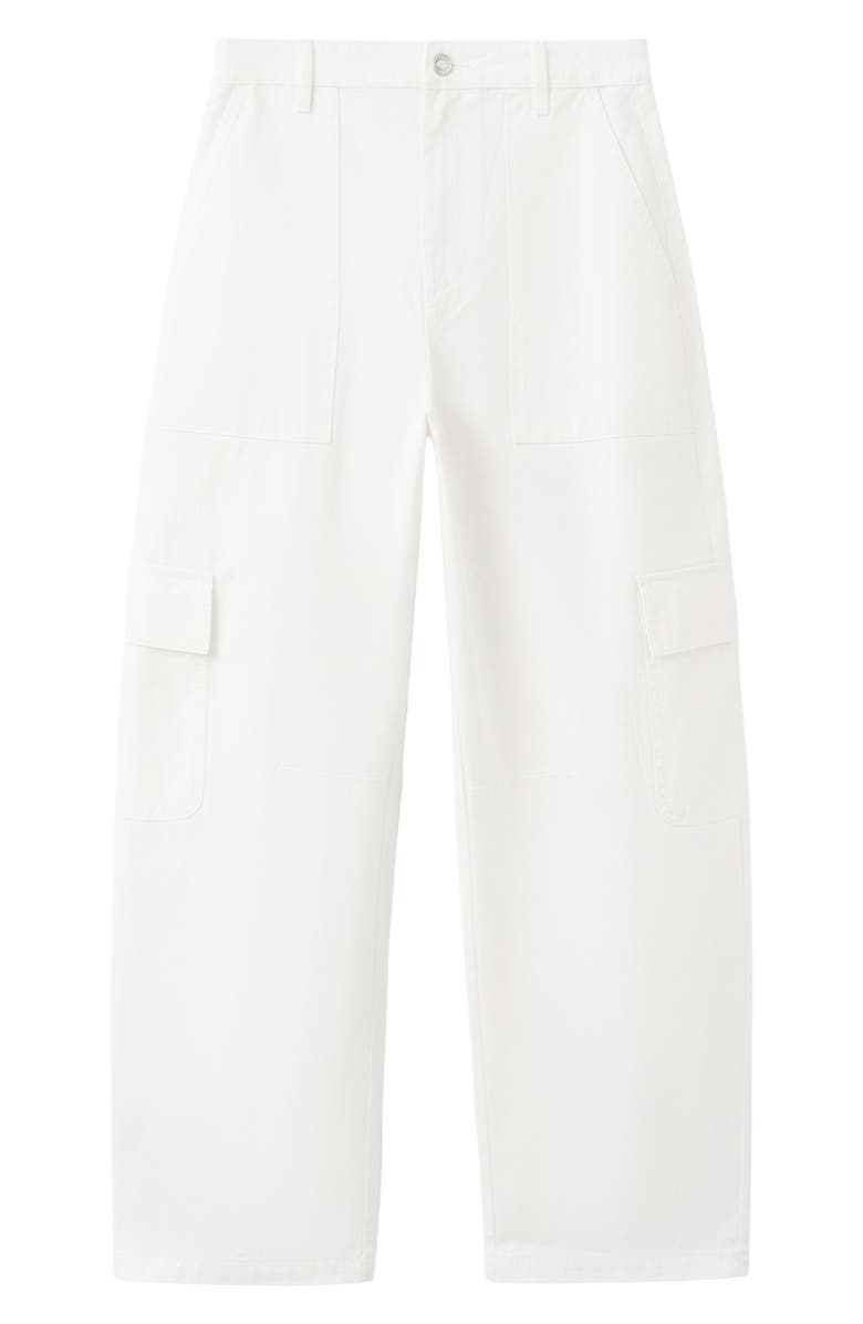 MANGO Wide Leg Cargo Jeans, Alternate, color, White