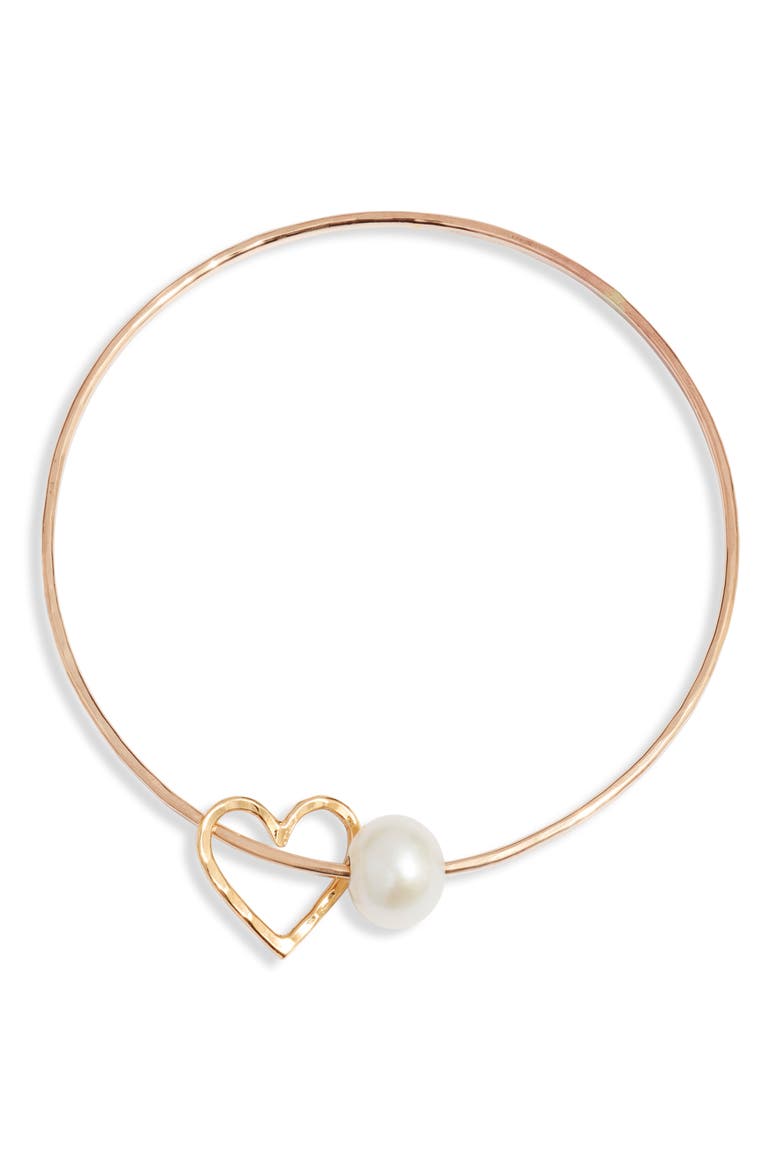 Freshwater Pearl & Heart Charm Bangle video