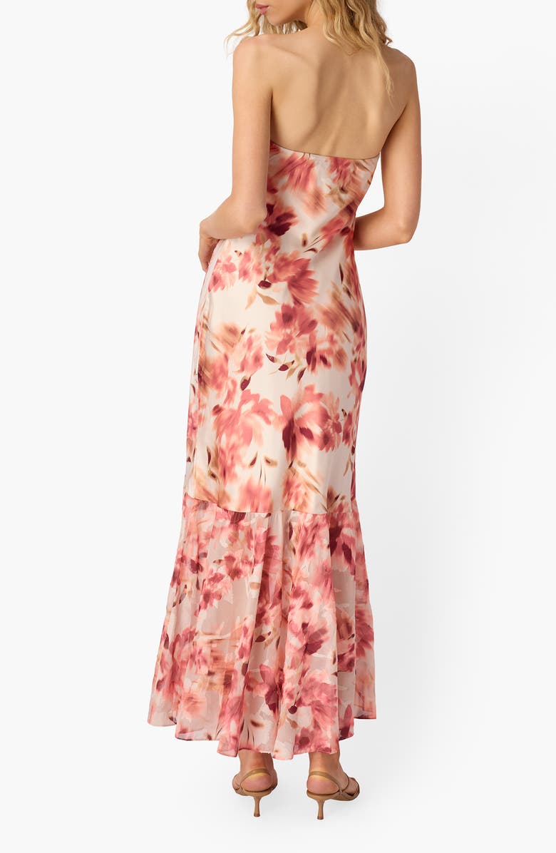 CAMI NYC Maristela Abstract Floral Strapless Silk Crêpe de Chine Dress, Alternate, color, Florescence