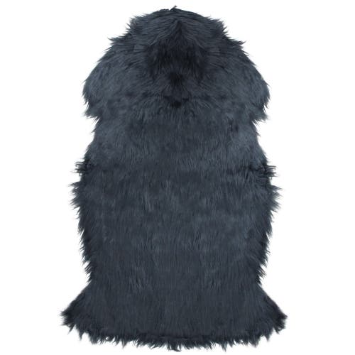 Northlight 2' X 3' Furry Chic Stone Blue Faux Fur Plush Pile Area Throw Rug In Blue