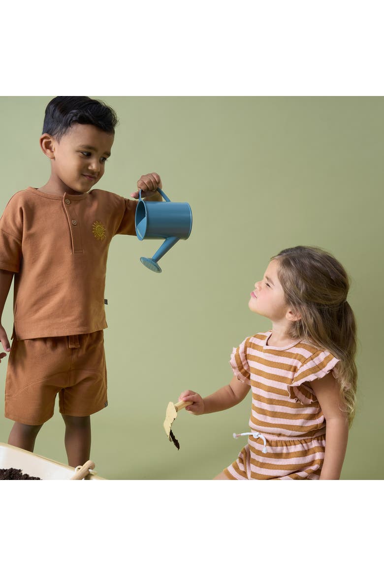 Henley Shirt and Shorts Set, Alternate, color, Brown