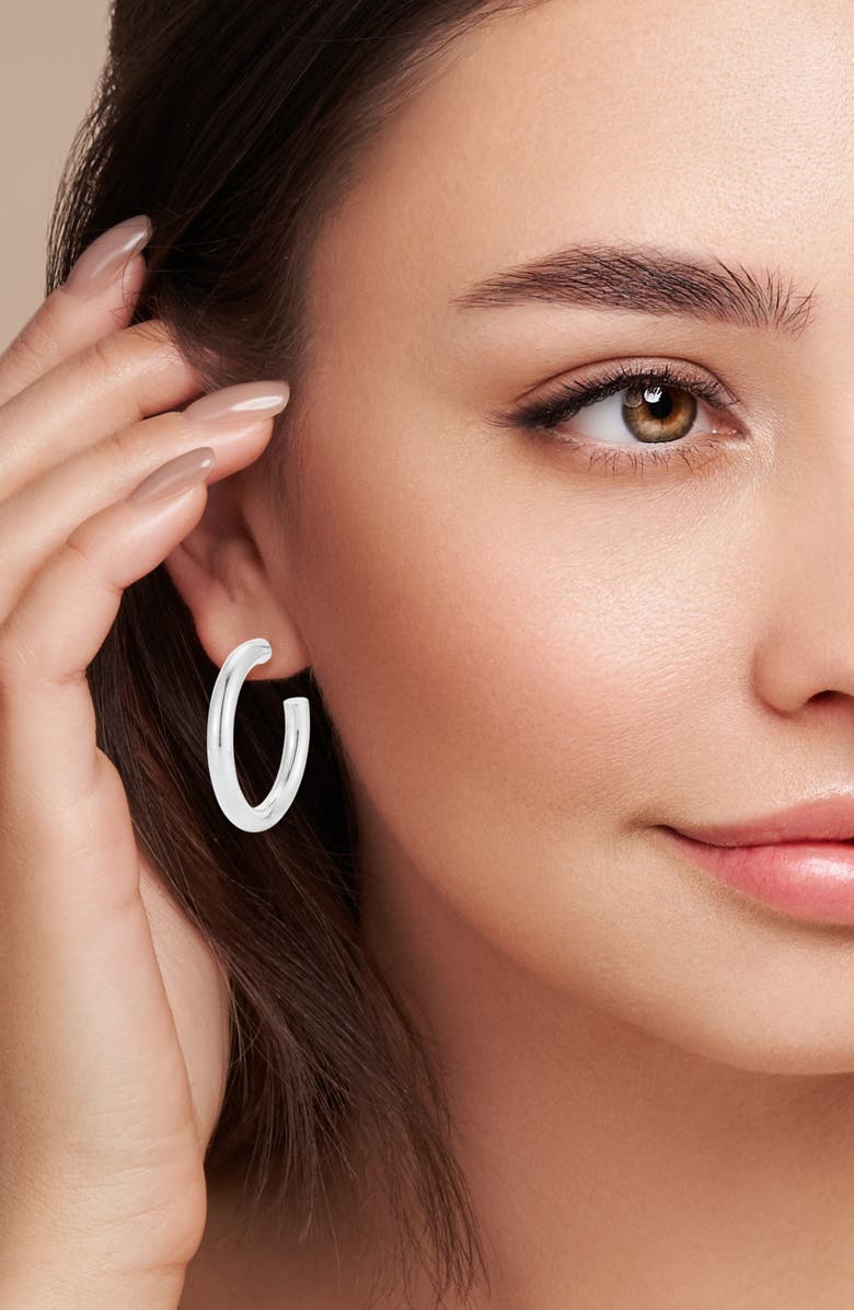 GLAZE JEWELRY 14K Gold Plated Sterling Silver Hoop Earrings, Alternate, color, 