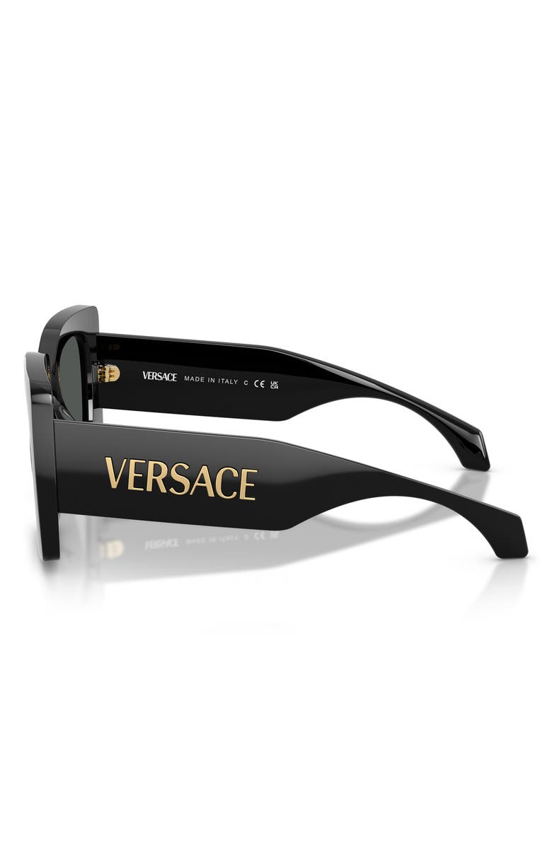 Versace 54mm Square Sunglasses, Alternate, color, Black / Dark Grey