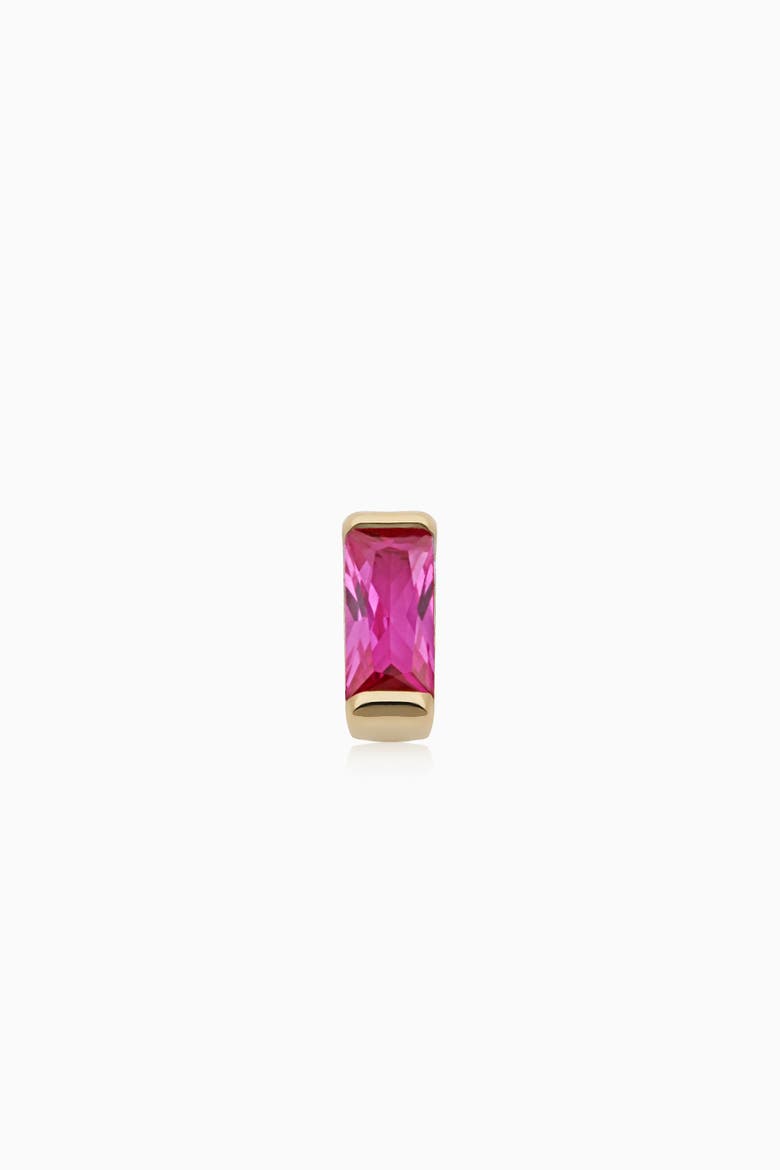 14K Gold Fresco Baguette Micro Single Stud, Main, color, Yellow Gold - Ruby Zirconia