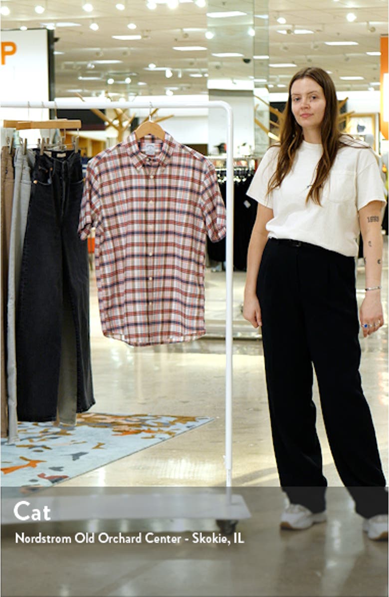 Madras Short Sleeve Plaid Button-Down Shirt, sales video thumbnail