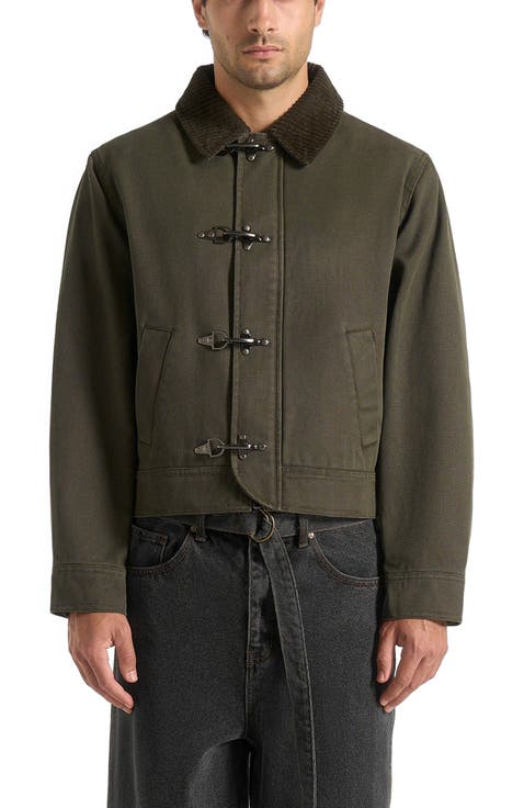 Nino Clasp Detail Contrast Stitch Gabardine Jacket