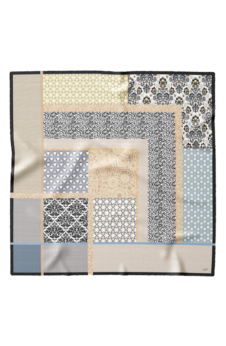 Elizabetta Dafne - Large Silk Scarf for Women, Alternate, color, Beige And Grey