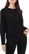 Chaus Rhinestone Cozy Crewneck Sweater