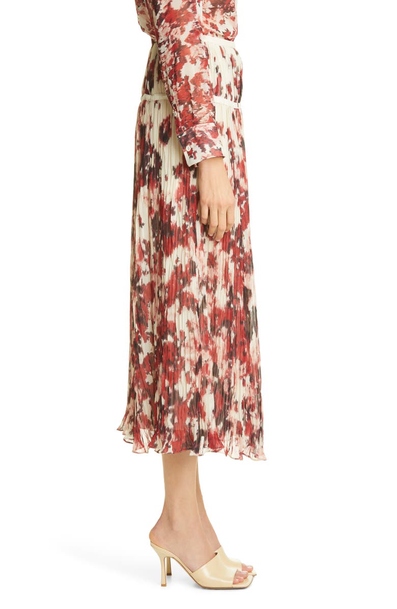 Altuzarra Kemmaren Floral Pleated Georgette Skirt, Alternate, color, 