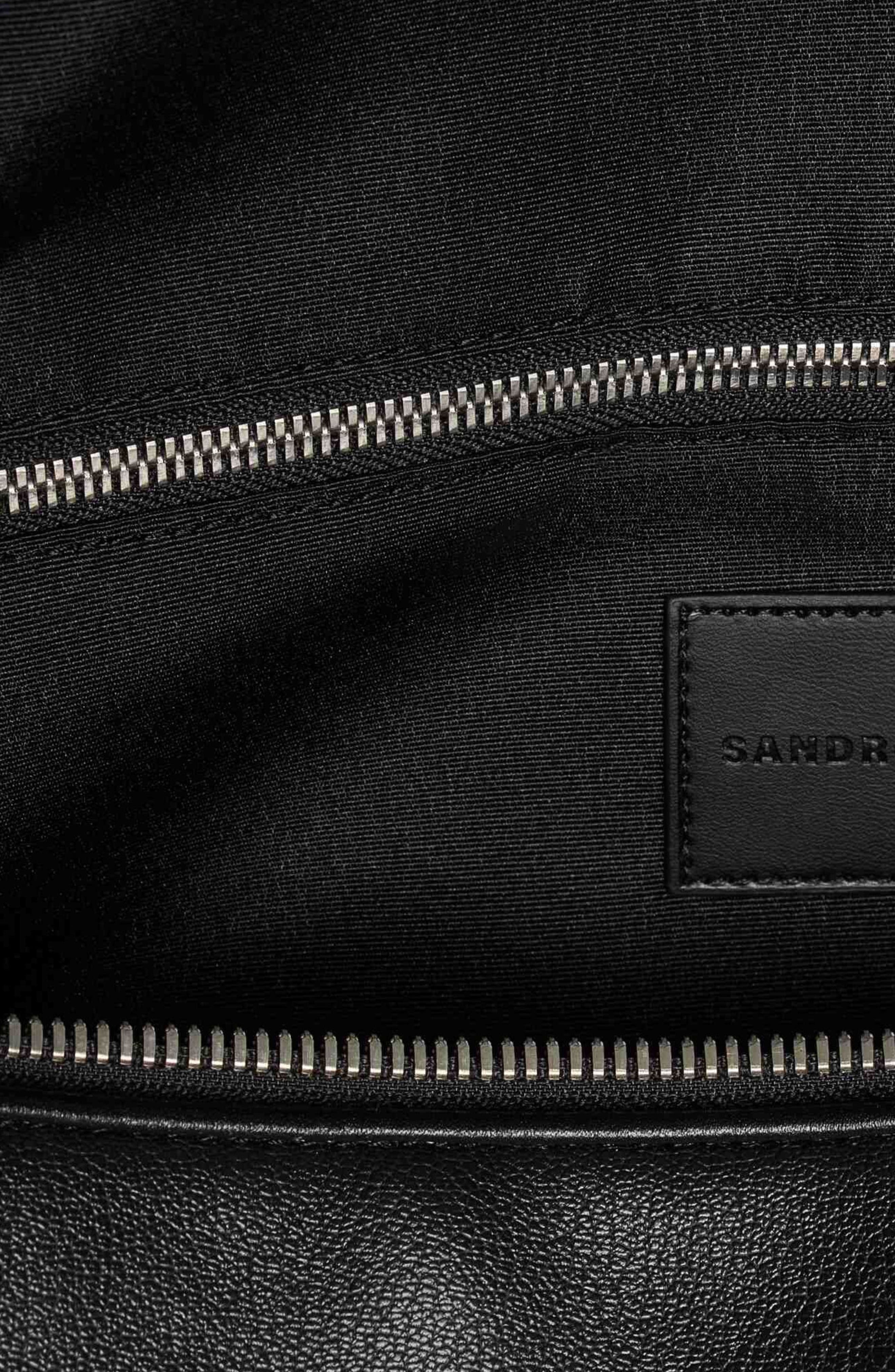 Grained leather weekend bag, Alternate, color, Black