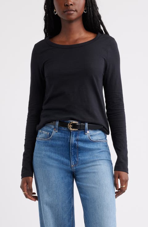 Long Sleeve Slub Crewneck T-Shirt