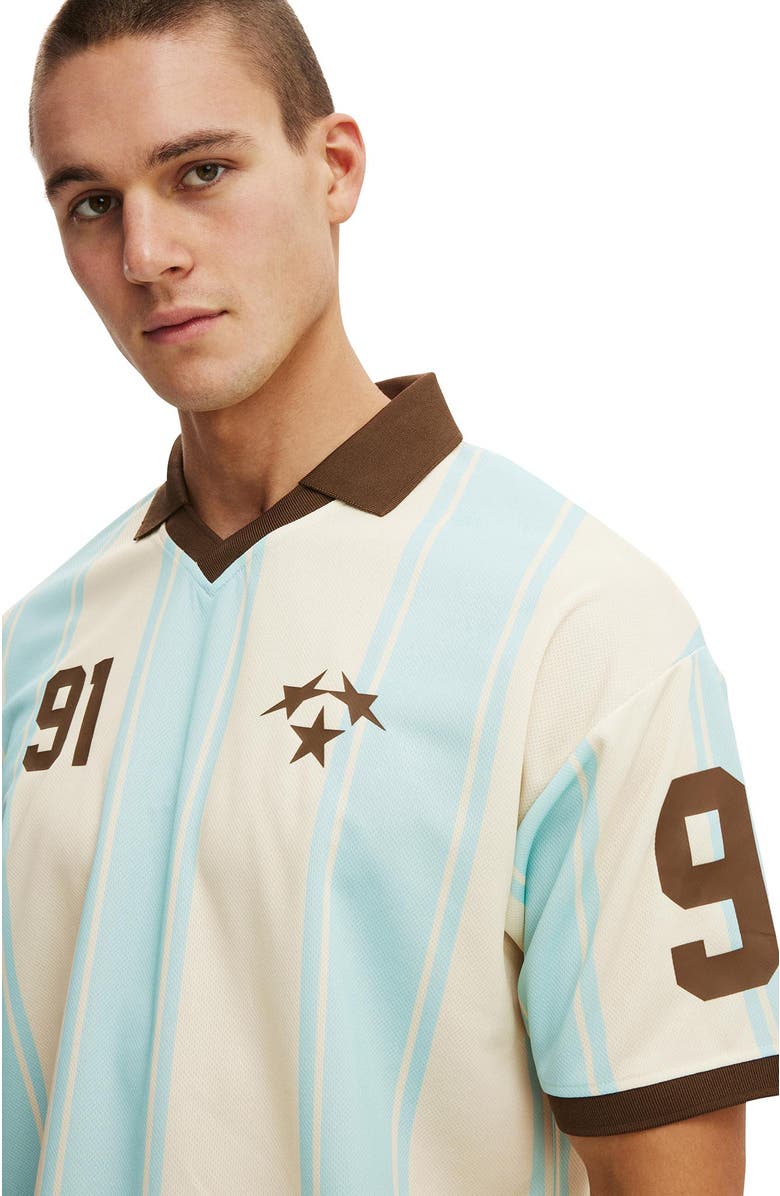 Cotton On Men's Cropped Sports Jersey, Alternate, color, Creampuff  Blue Star 91