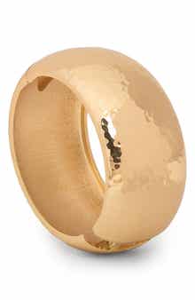 SAACHI Hammered Metal Hinged Cuff Bracelet