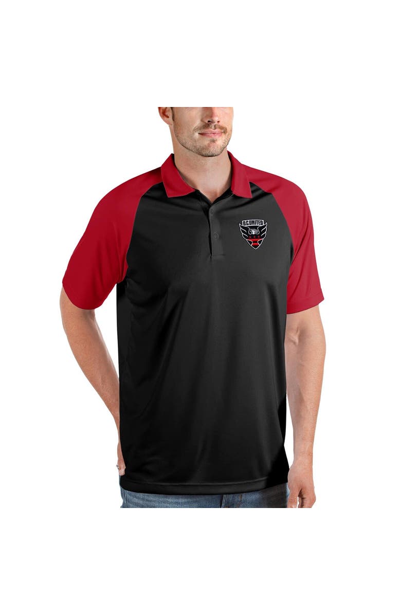 ANTIGUA Men's Antigua Black/Red D.C. United Nova Polo, Main, color, 