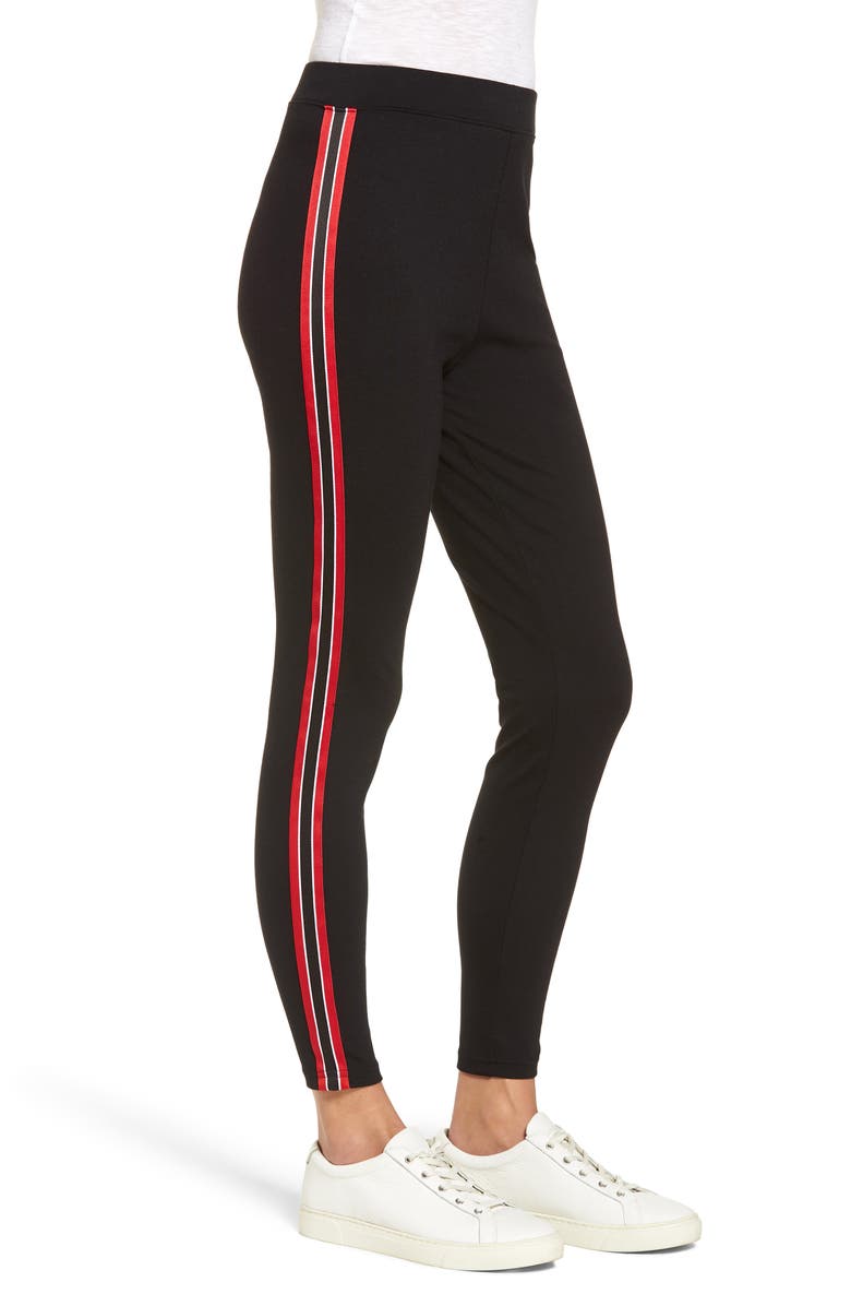 Nordstrom Stripe Ponte Skimmer Leggings, Alternate, color, 