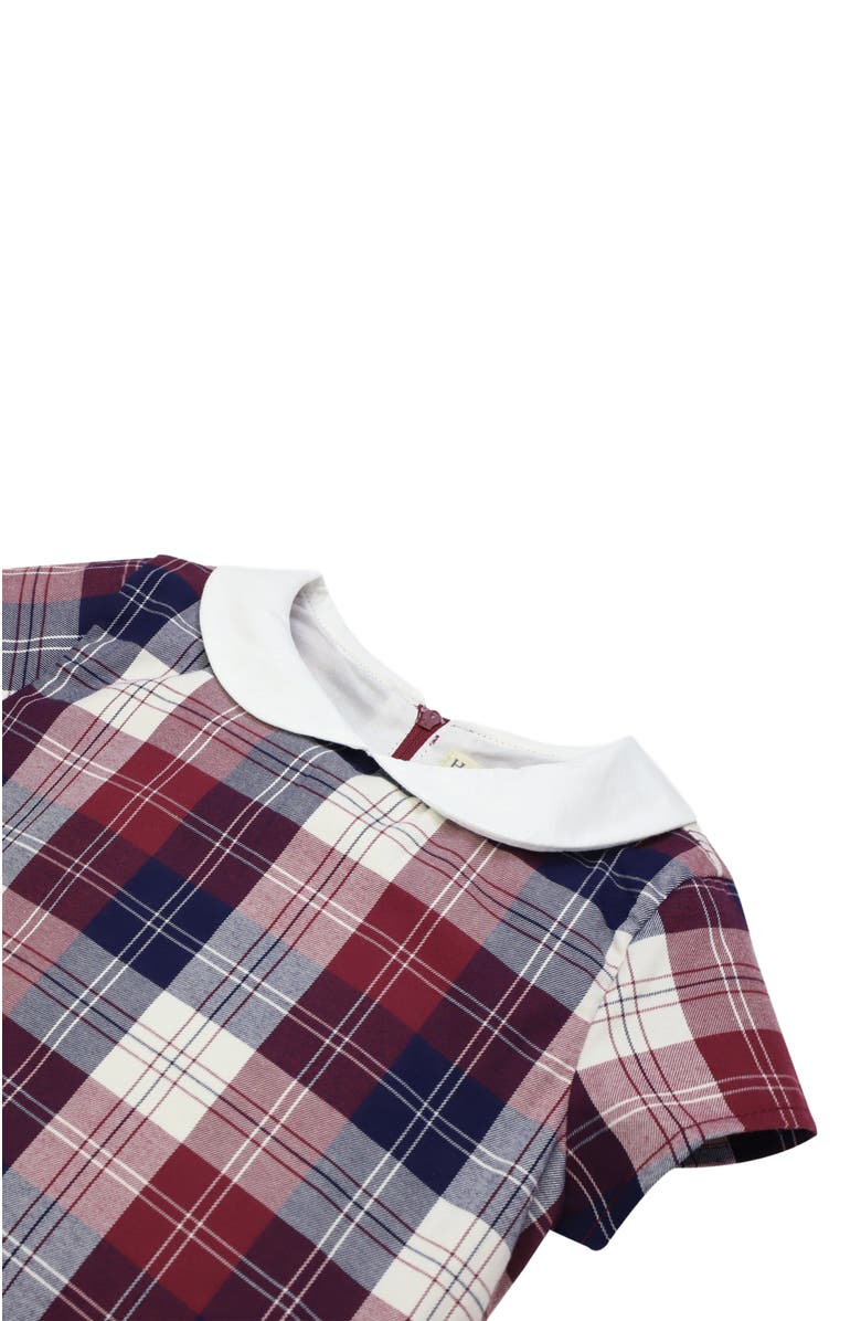 Hope & Henry Baby Girls' Organic Peter Pan Collar Pleated Dress, Infant, Alternate, color, Berry Tartan