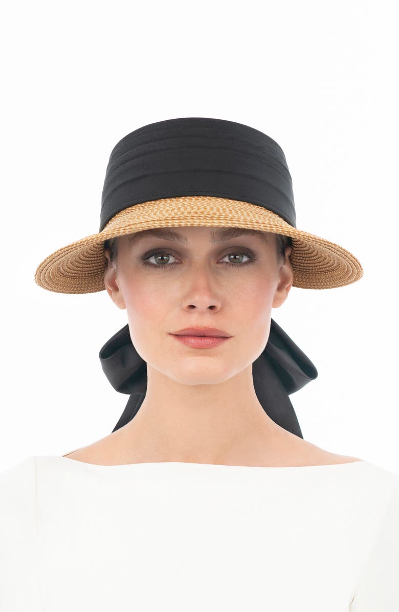 Eric Javits The Visor, Alternate, color, Natural/ Black
