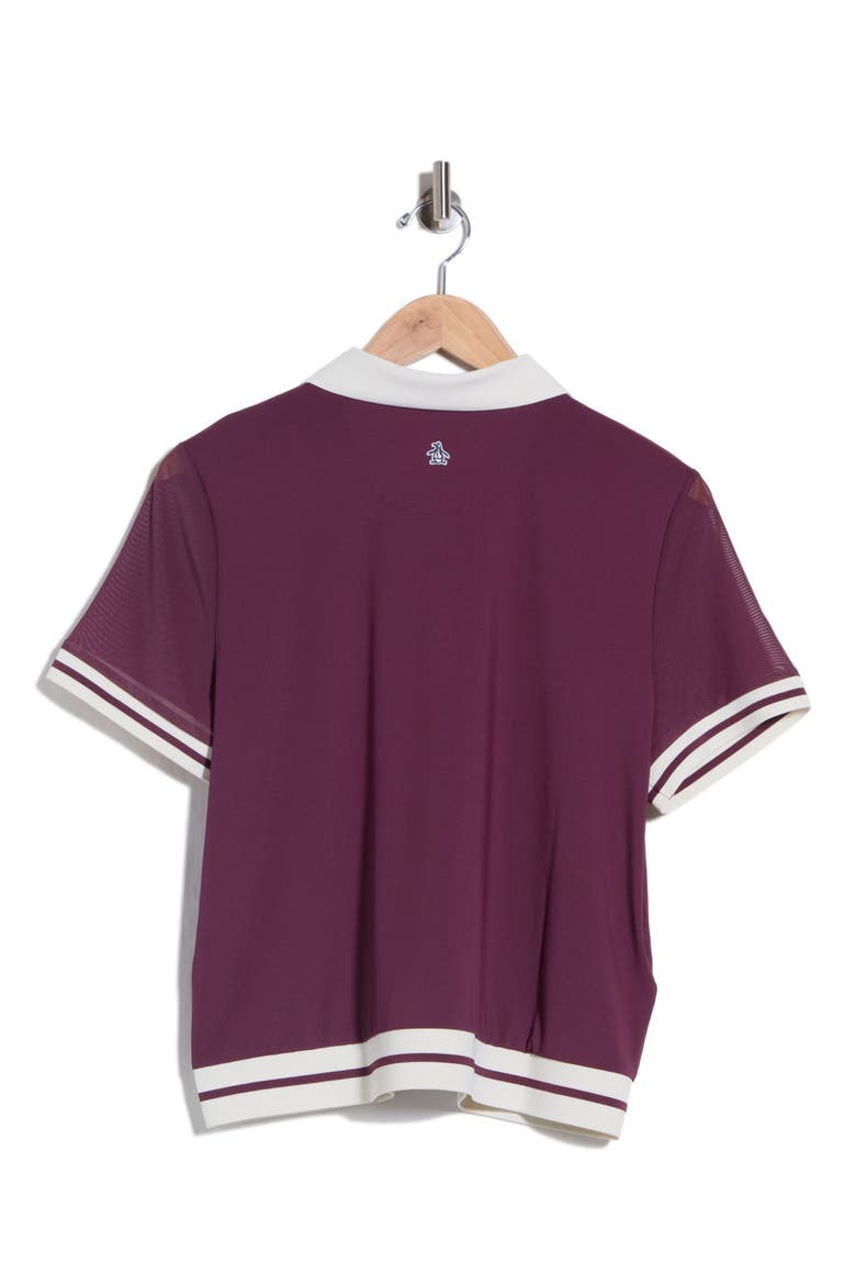 Mesh Sleeve Performance Polo, Alternate, color, MAUVE WINE